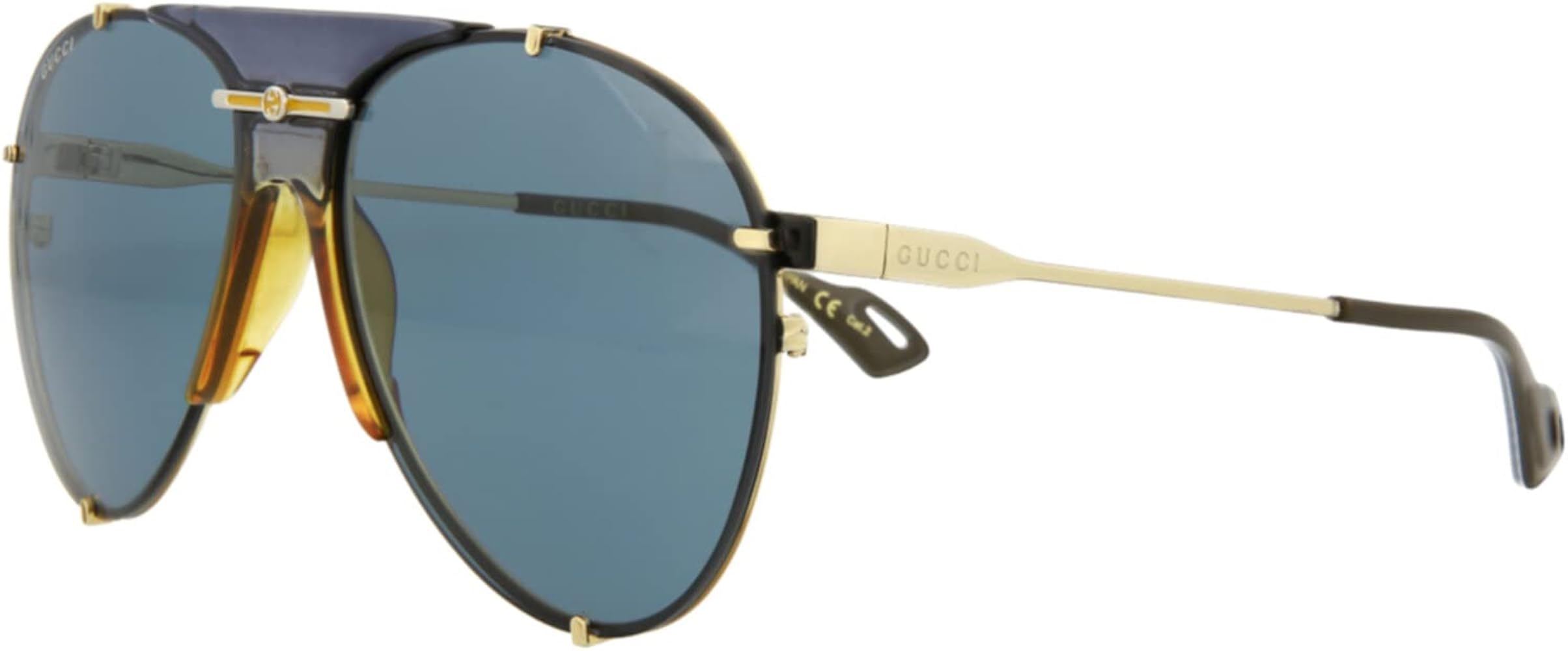 Amazon.com: Gucci Aviator Sunglasses Gold Gold Blue Luxury Eyewear