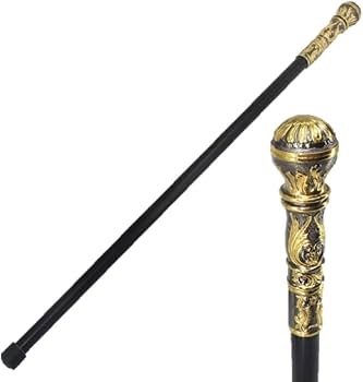 Amazon.co.jp: [AiO JAPAN] 杖 黒金 花 彫刻 球体 真鍮杖 つえ