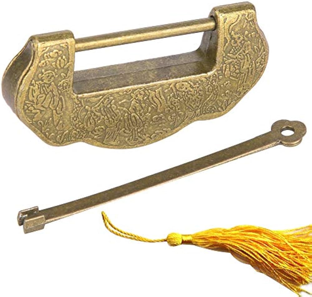 Amazon | 南京錠 アンティーク調 ロック 中国風 明と清時代スタイル