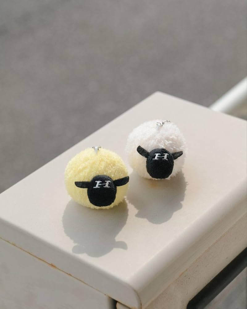 Amazon.co.jp: 羊文学 ひつじちゃん ぬいぐるみ キーホルダー 白&黄 2