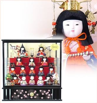 Amazon | 雛人形 木目込人形 フルセット 十五人 丈夫な ガラスケース