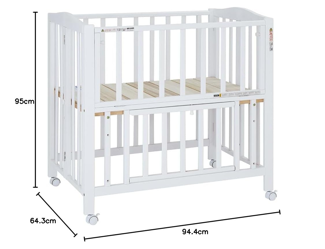 Amazon.co.jp: Katoji Crib Mini Size Foldable White for Newborns