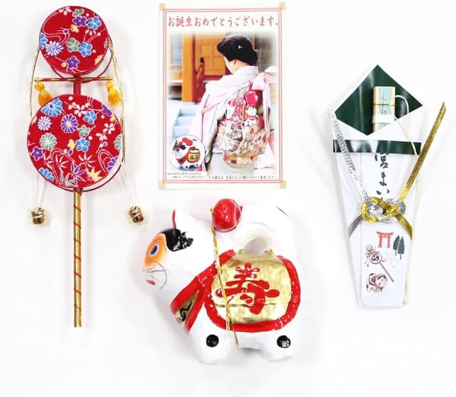 Amazon.co.jp: お宮参り 末広(熨斗)3点セット・青 日本製【末広