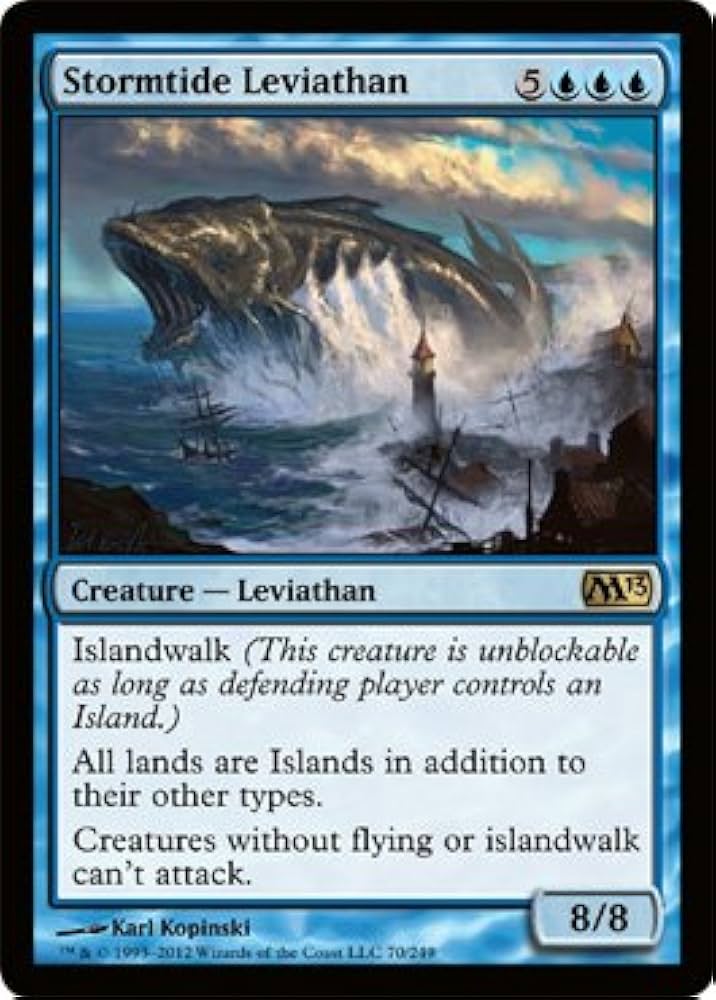 Amazon.co.jp: MTG 英語版 M13-EN070 Stormtide Leviathan 嵐潮の