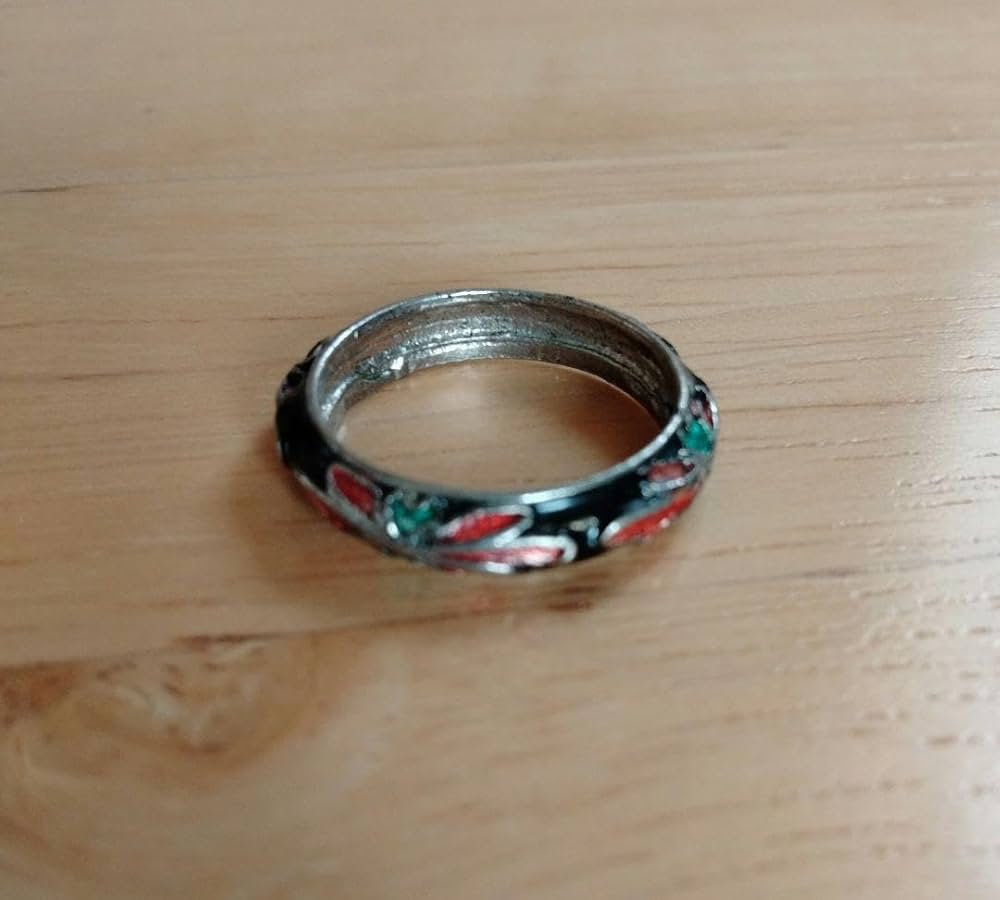 Amazon.co.jp: 旧家蔵中国骨董名品景泰藍おしゃれな指輪 美しい七宝