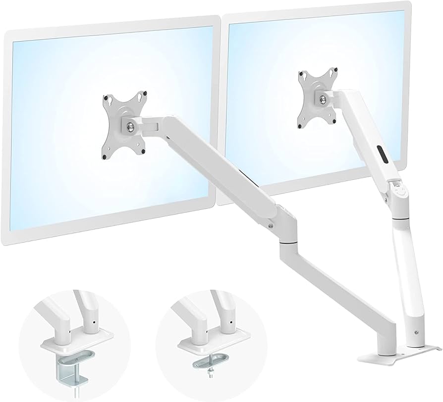 Amazon.co.jp: Sunon モニターアーム 2画面 デュアル 白 15-30インチ