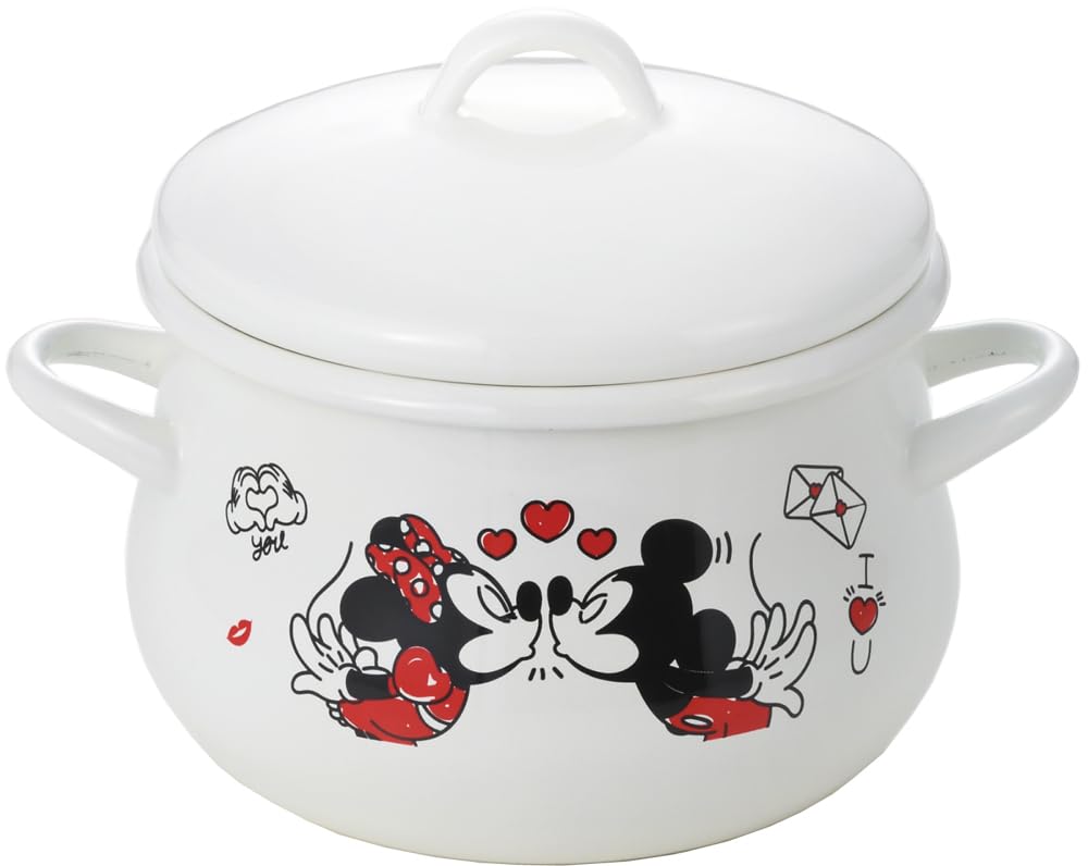 Amazon.co.jp: 豊琺瑯 ミッキー&ミニー ホーロー両手鍋 ホワイト 16cm