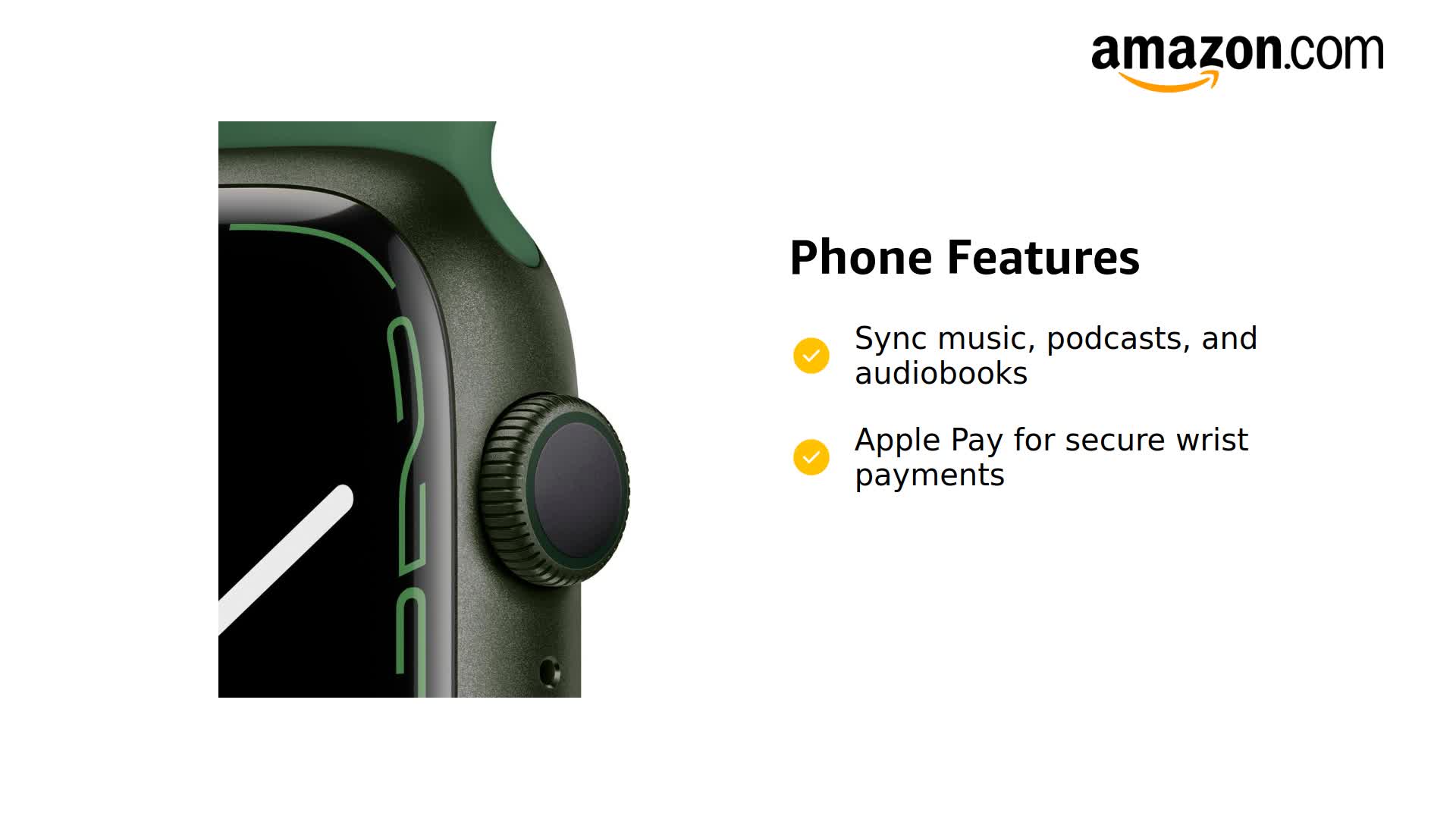Amazon.com: Apple Watch Series 7 (GPS, 45mm) Green Aluminum Case