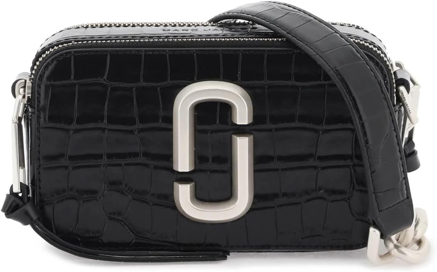 Marc Jacobs The Croc-Embossed Chain Snapshot Black One Size