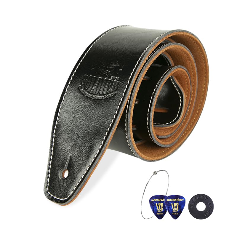 Amazon | [GIMI] 高級本革ギターストラップ 牛革 レザー 快適 耐久性