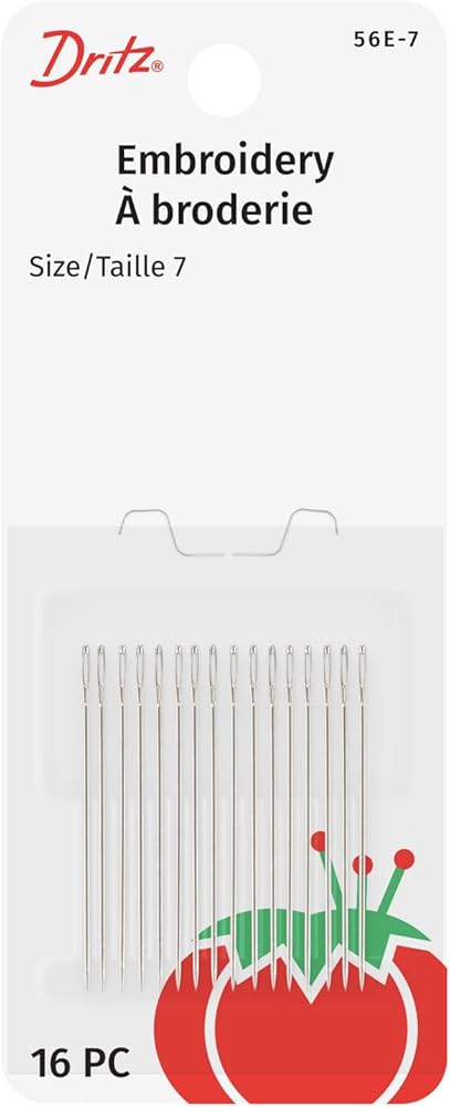 Amazon.com: Dritz 56E-7 Embroidery Hand Needles, Size 7 (16-Count