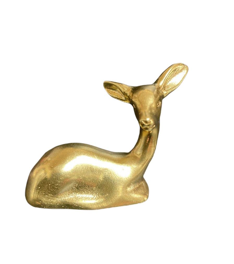 Amazon.co.jp: Kaimed 真鍮 鹿 イエローゴールド 置物 オブジェ