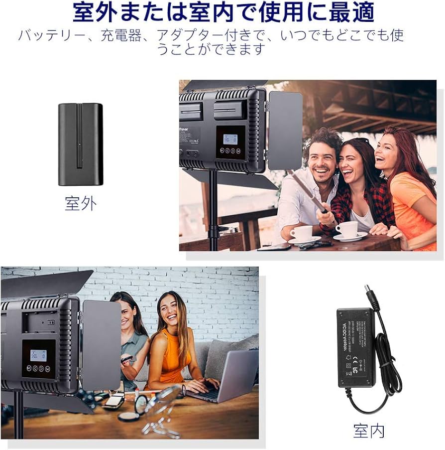 Amazon | LEDビデオ照明ライトキット SAMTIAN 2パック600AS二色3200K