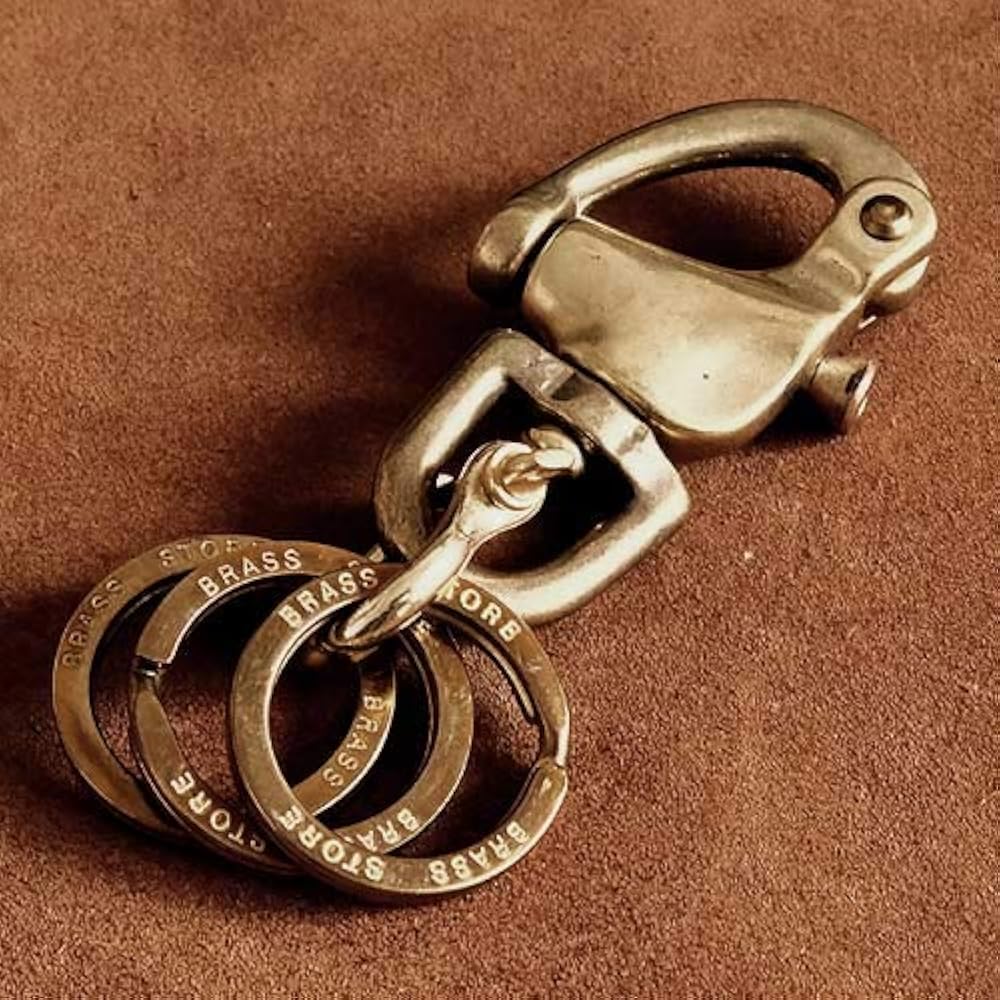Amazon.co.jp: [BRASS STORE] 真鍮 スナップシャックル キーホルダー