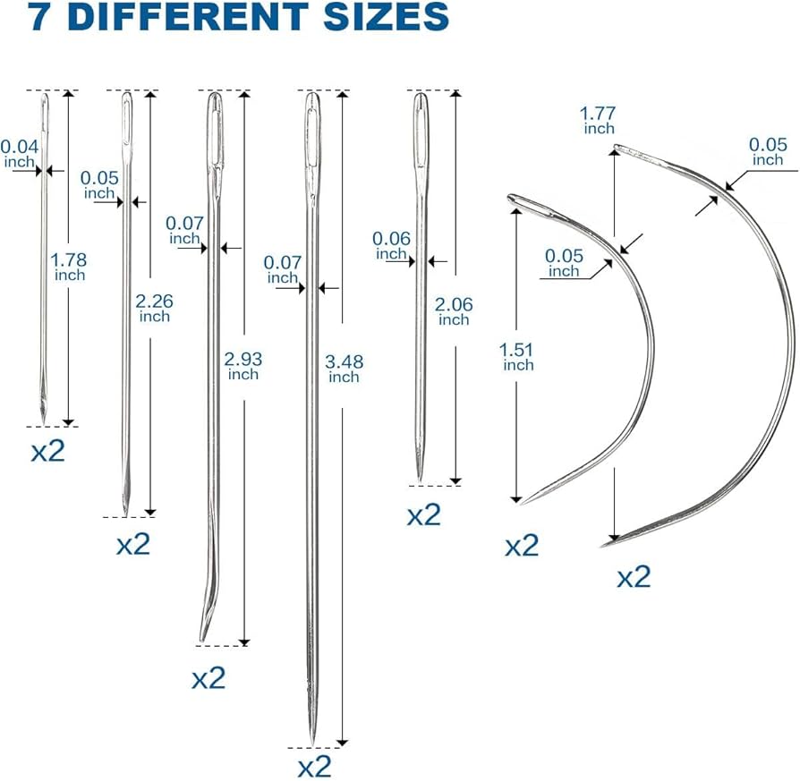 Amazon.com: 14 Pcs Heavy Duty Hand Sewing Needles Kit, Leather