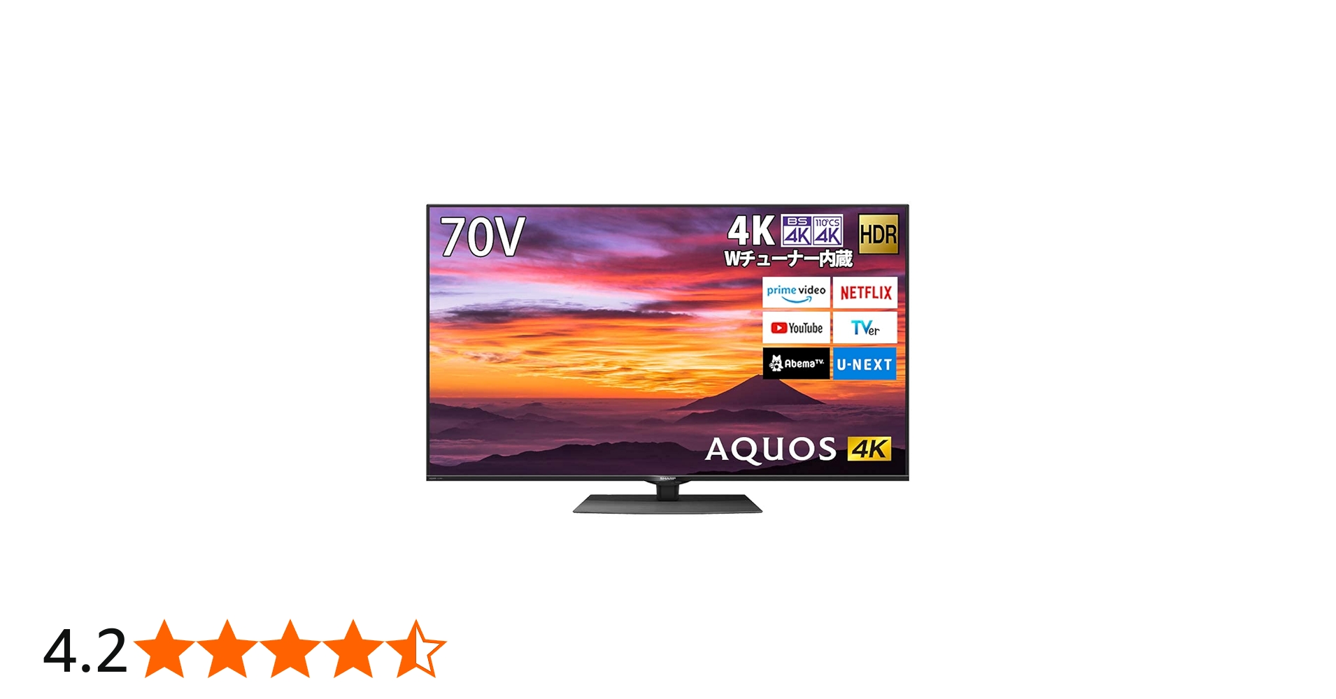 Amazon.co.jp: シャープ 4K ダブルチューナー内蔵 液晶 テレビ Android