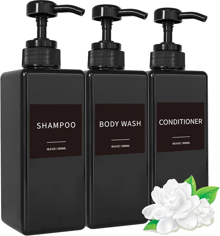 Amazon.com: Shampoo and Conditioner Dispenser, Refillable Plastic