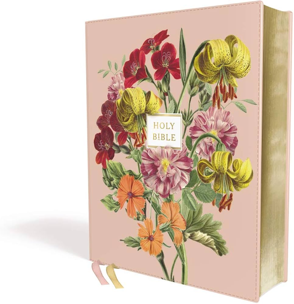 NIV, Artisan Collection Bible, Leathersoft, Blush Floral, Red