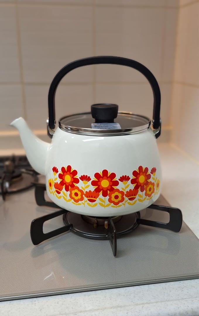 Amazon | 富士ホーロー ケトル 2.5L メモリーズ サンフラワー レトロ