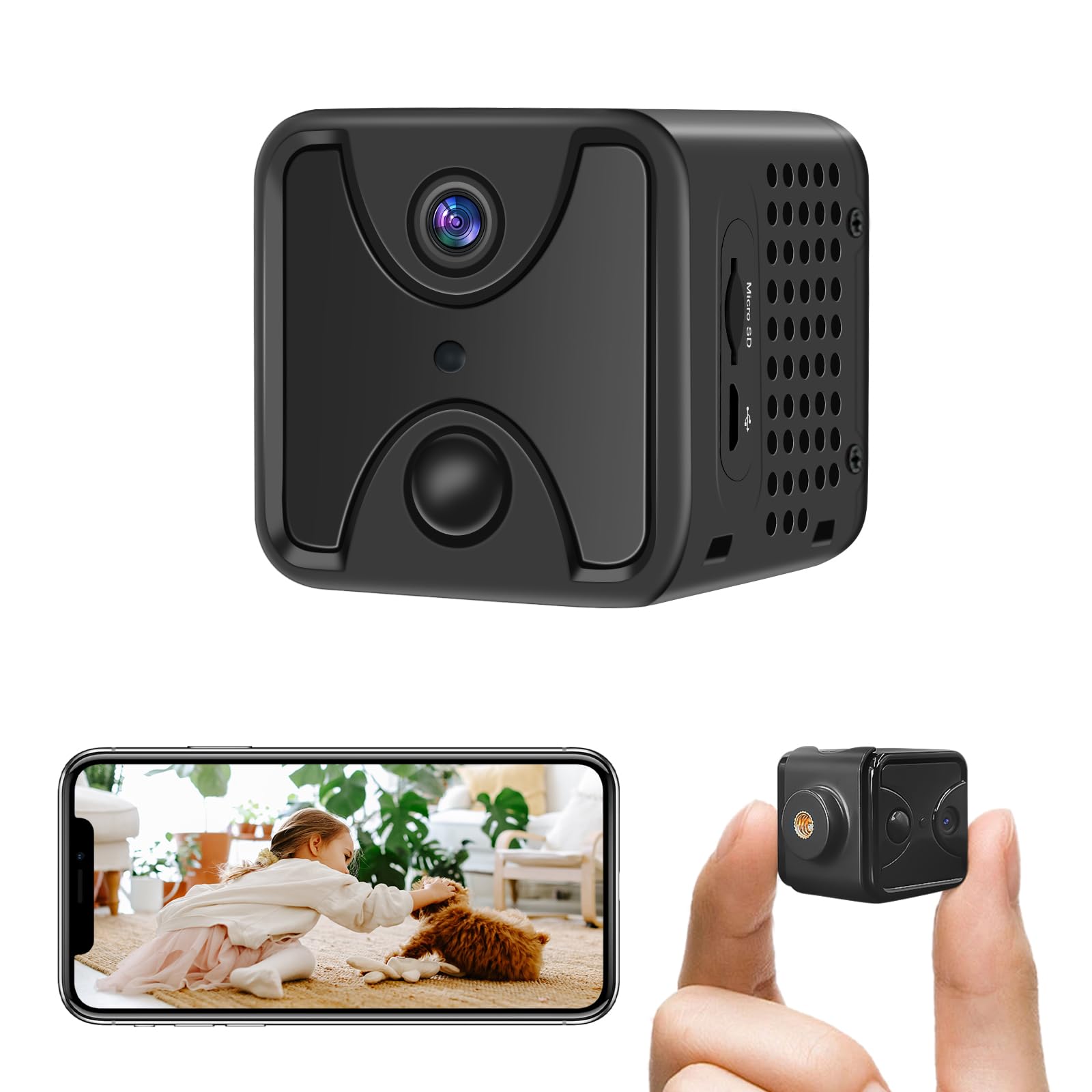 Amazon.co.jp: ZHTNC WiFi 小型カメラ 4Kリアルタイム監視 スマホで