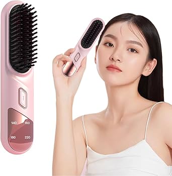 Amazon | Aopek ヒートブラシ コードレス ストレートブラシ マイナス