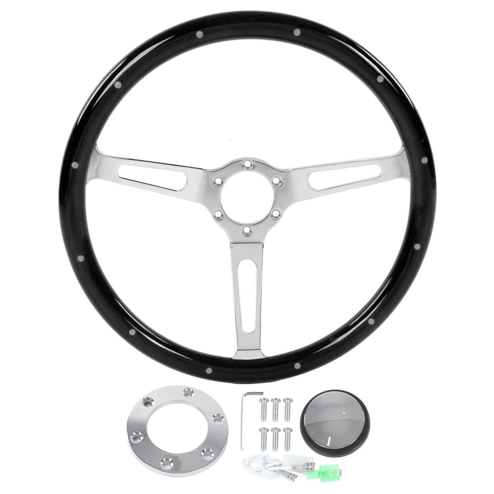 Amazon | 15インチレトロステアリングホイール、380mmカークラシック