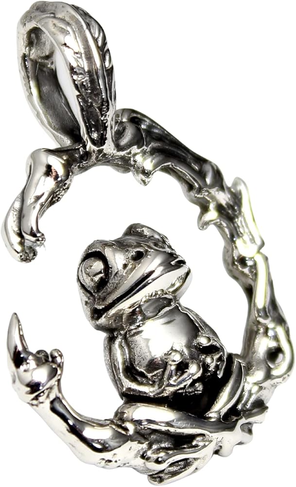 Amazon | 蛙 カエル ペンダントトップ ペントップ ペンヘッド シルバー