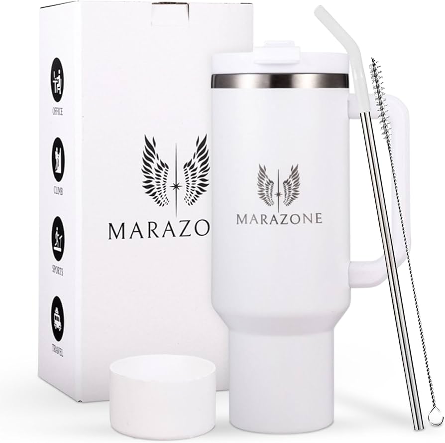 Amazon.com: MARAZONE 40 oz Tumbler with Lid and Straw | Leakproof