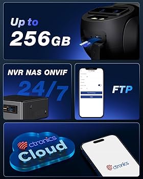 Amazon.co.jp: Ctronics 4k 防犯カメラ 屋外 10倍ハイブリッドズーム