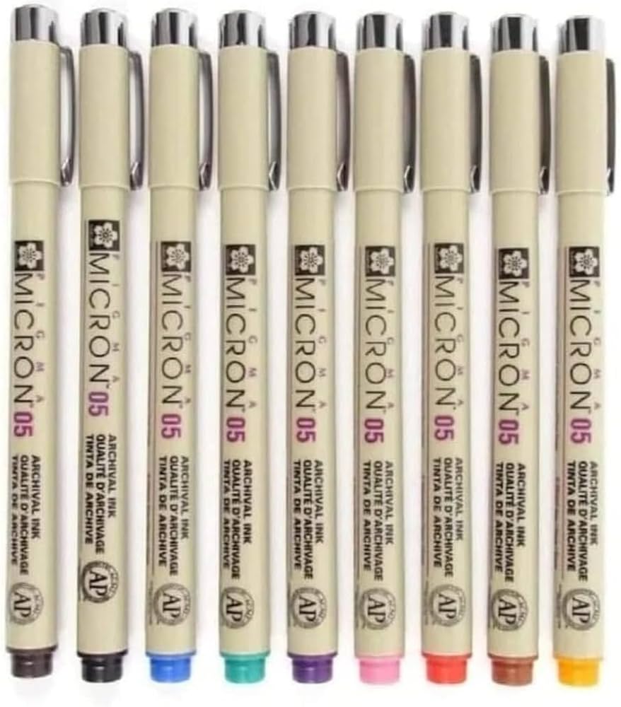 Amazon.co.jp: サクラ ピグマ ミクロン 05 ペン 9色パック - ブラック