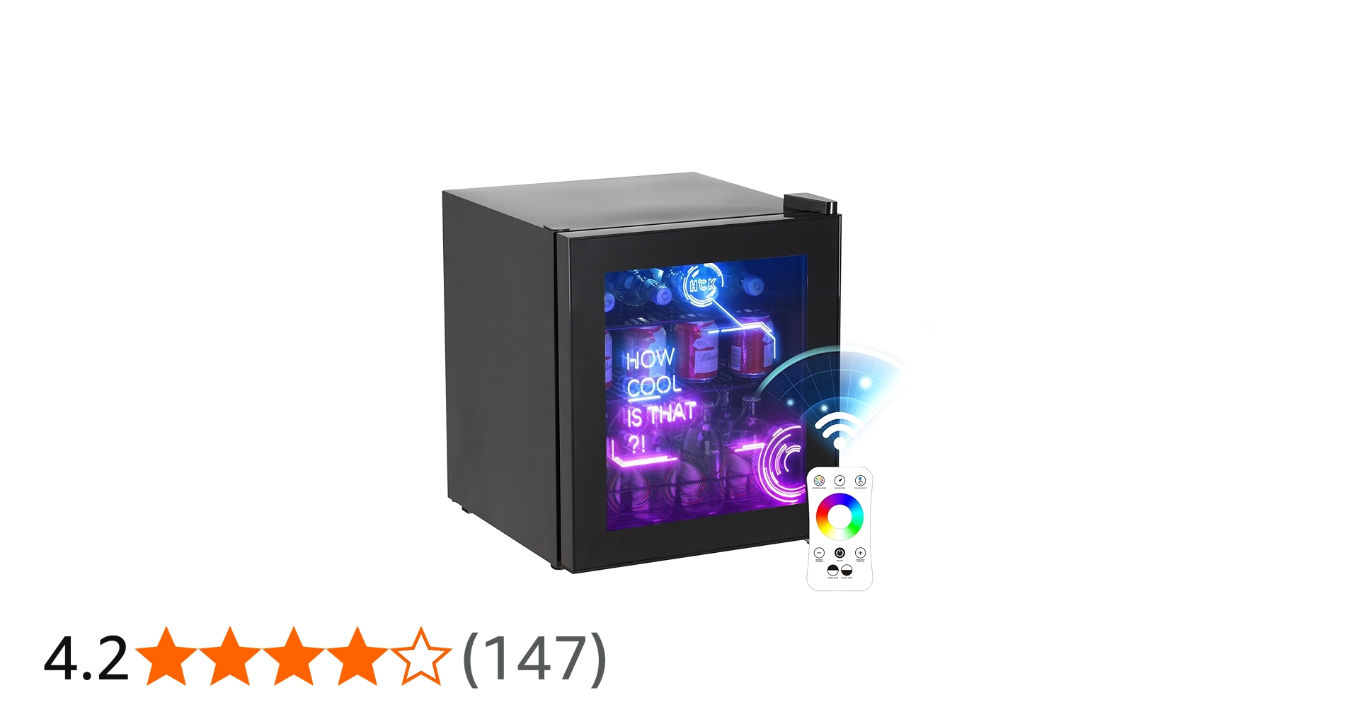 Amazon | HCK ゲーミング冷蔵庫 44L ドリンク用 RGB LEDネオン 透明