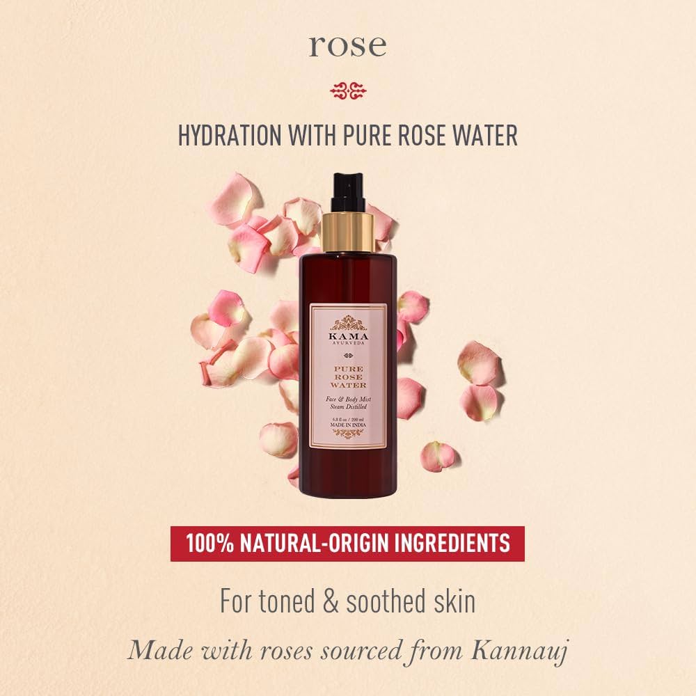 KAMA AYURVEDA Pure Rose Water Face and Body Mist, 200ml: Buy