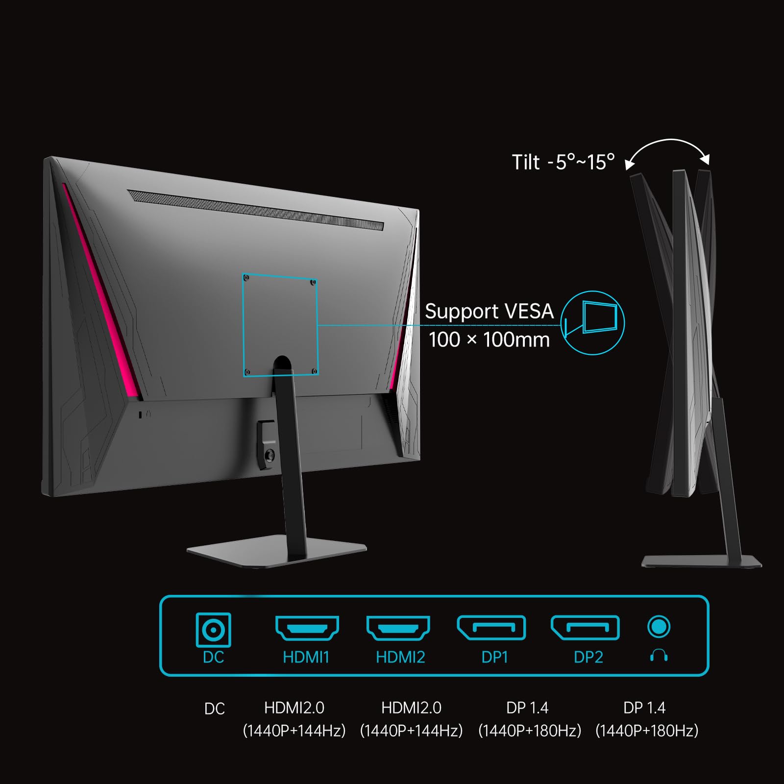 Amazon.com: KTC 24 Inch 180Hz Gaming Monitor, 2K QHD Fast IPS PC