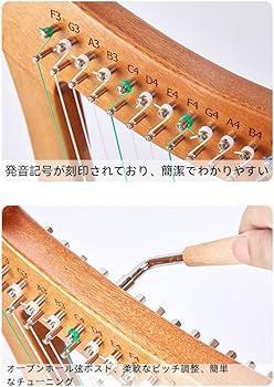Amazon.co.jp: 小型ハープポータブル楽器5、19弦ハープ、音楽愛好家