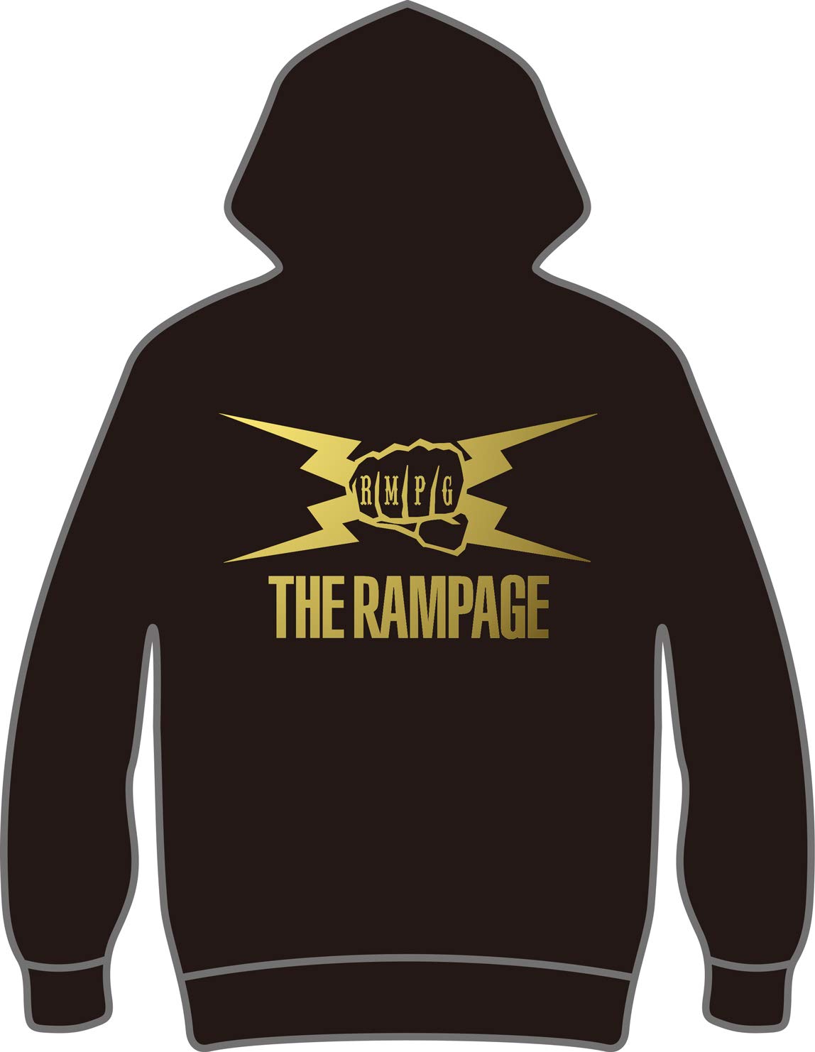 Amazon.co.jp: ジップアップパーカー 【ランページ】 黒/金 019G