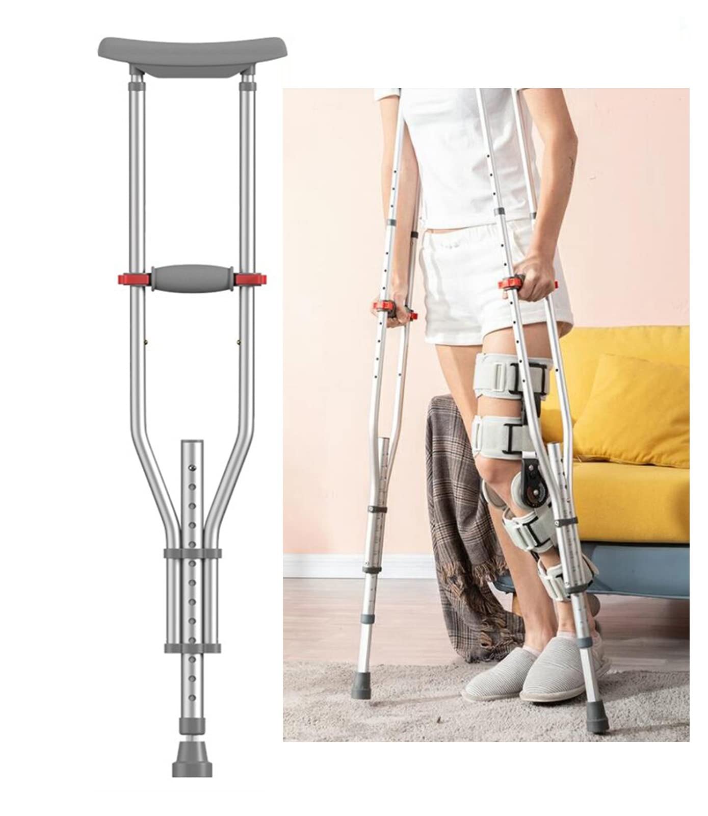 Amazon.co.jp: 松葉杖 折りたたみ式医療用松葉杖、医療 リハビリ