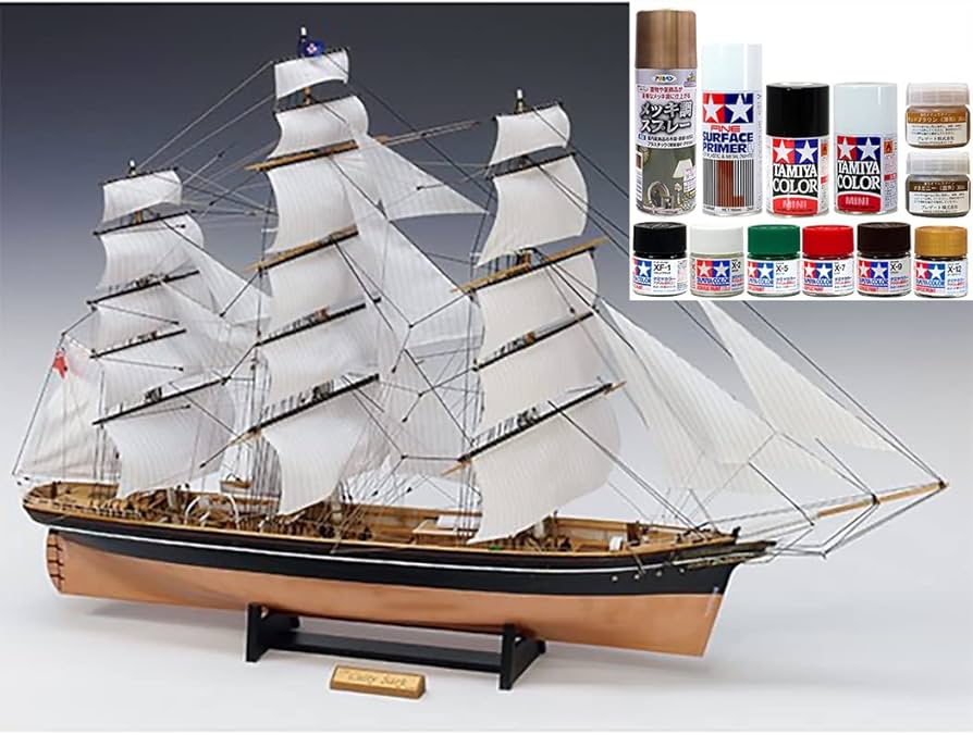 Amazon | ウッディジョー/木製帆船模型 1/100カティサーク[帆付]＋塗料