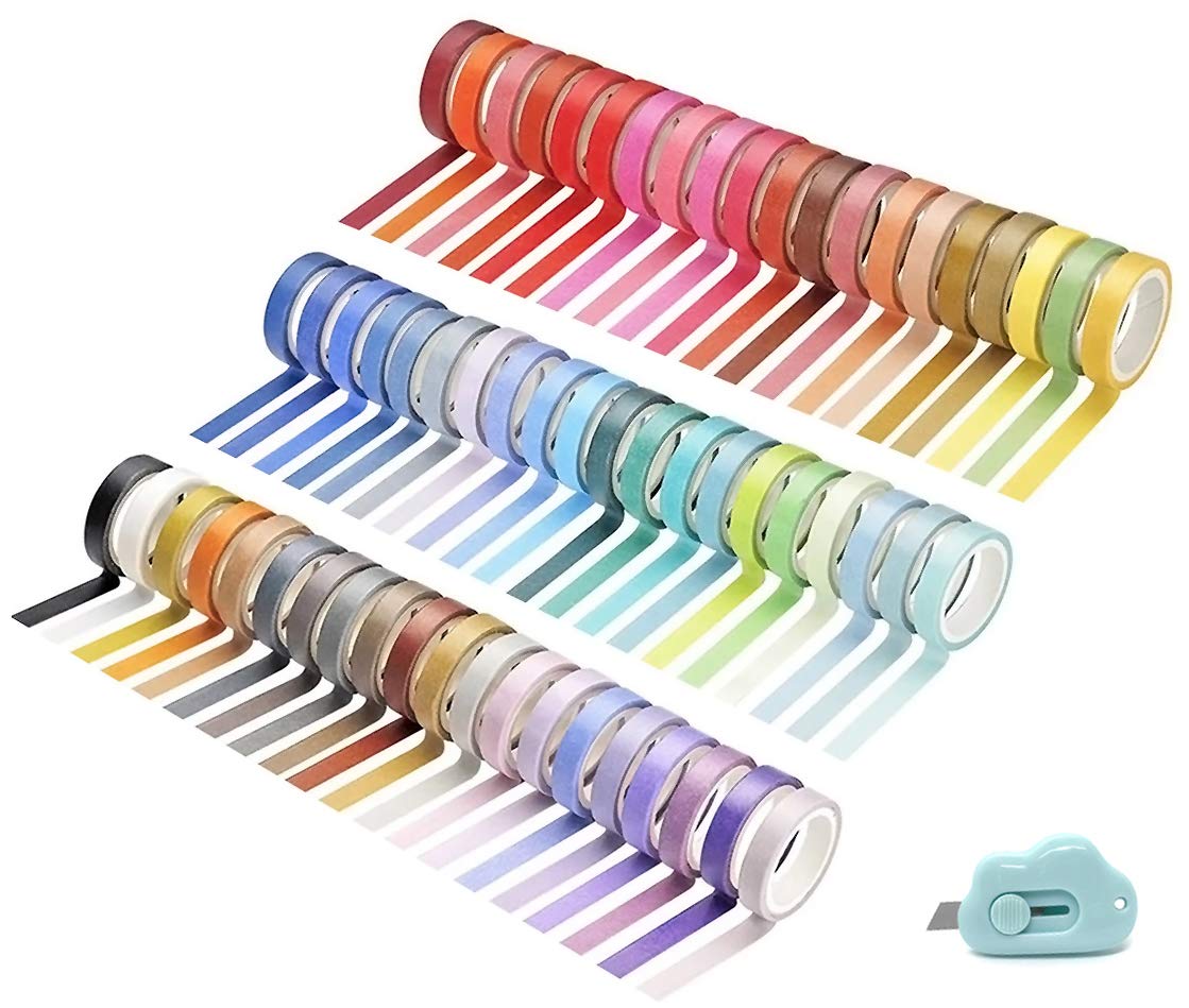Amazon | PBM 60巻セット 無地マスキングテープ 7.5mm幅×4m巻 ミニ