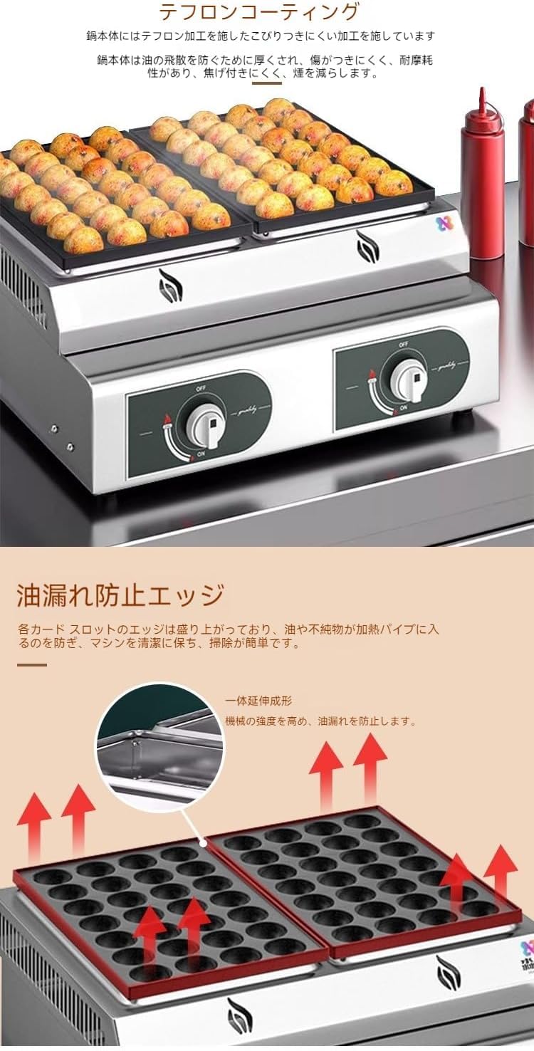 Amazon | Tonain， たこ焼き ガス， 業務用たこ焼きメーカー28/56/84