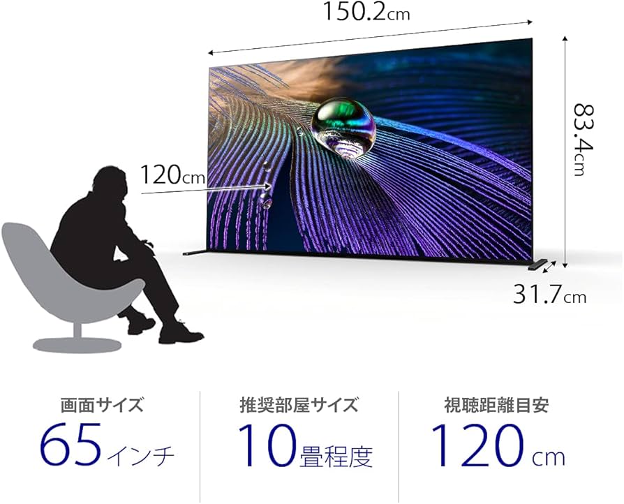 Amazon | ソニー 65V型 4K 有機EL テレビ ブラビア XRJ-65A90J OLED