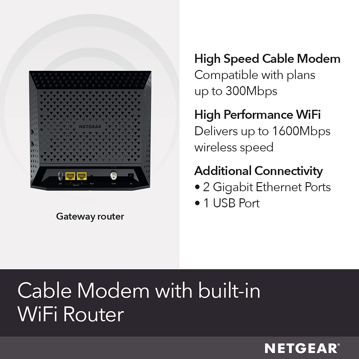 Amazon.com: NETGEAR Cable Modem Wi-Fi Router Combo C6250