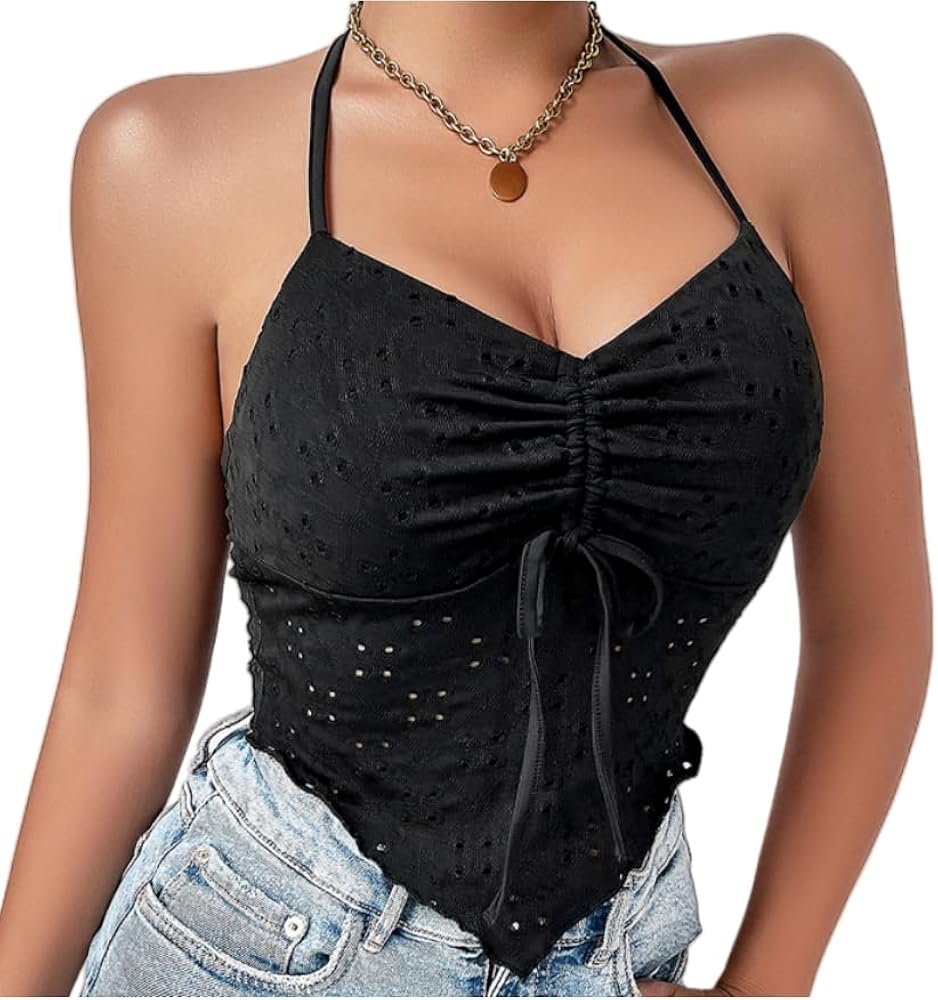 Amazon | [ITODA] ギャル服 セクシー 首をかけ チョッキ プチベスト