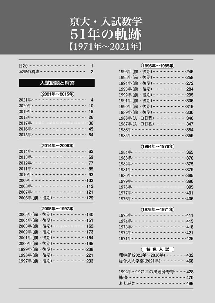 京大・入試数学51年の軌跡【1971年~2021年】 (大学への数学) | 東京