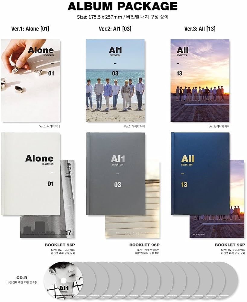Amazon.com: SEVENTEEN - 'Al1' Ver.3 All [13] (4th Mini Album) CD+
