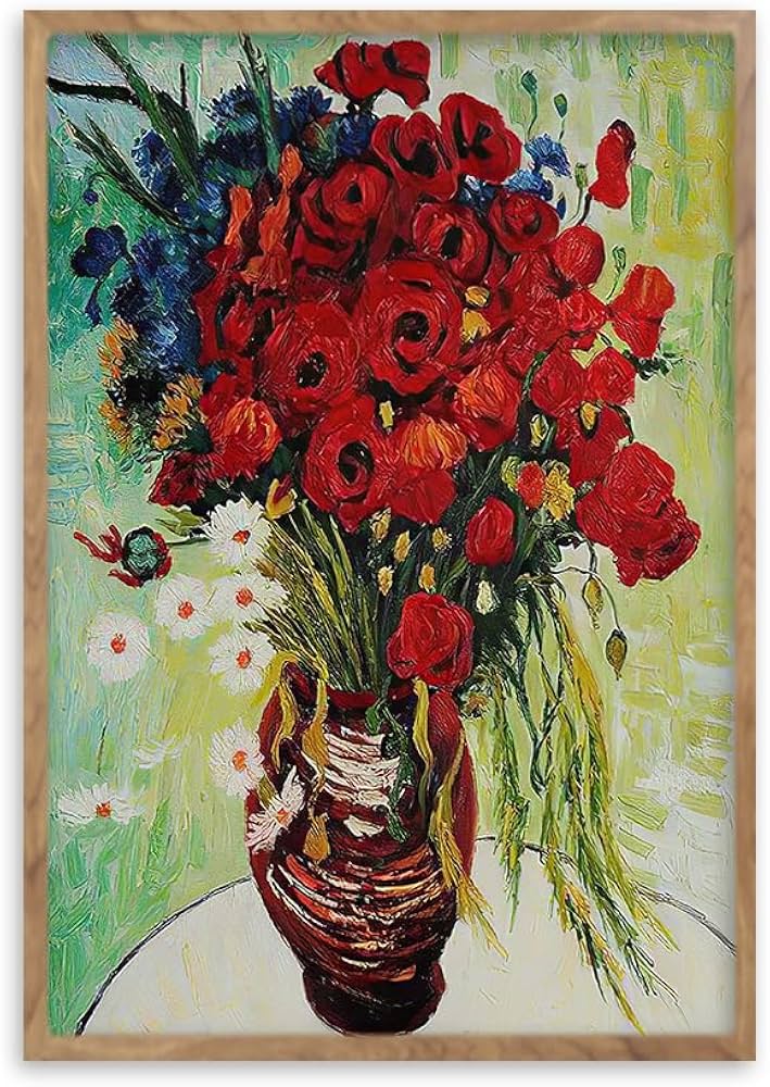 Amazon.co.jp: ゴッホ「ヒナギクとケシの花瓶」阪画屋 アートパネル