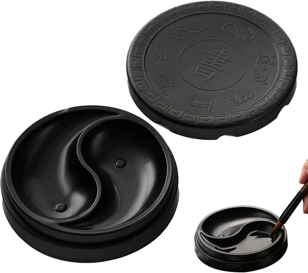 Amazon | EsiFare ミニ硯 書道 書道セット 墨入れ 習字道具 蓋付き