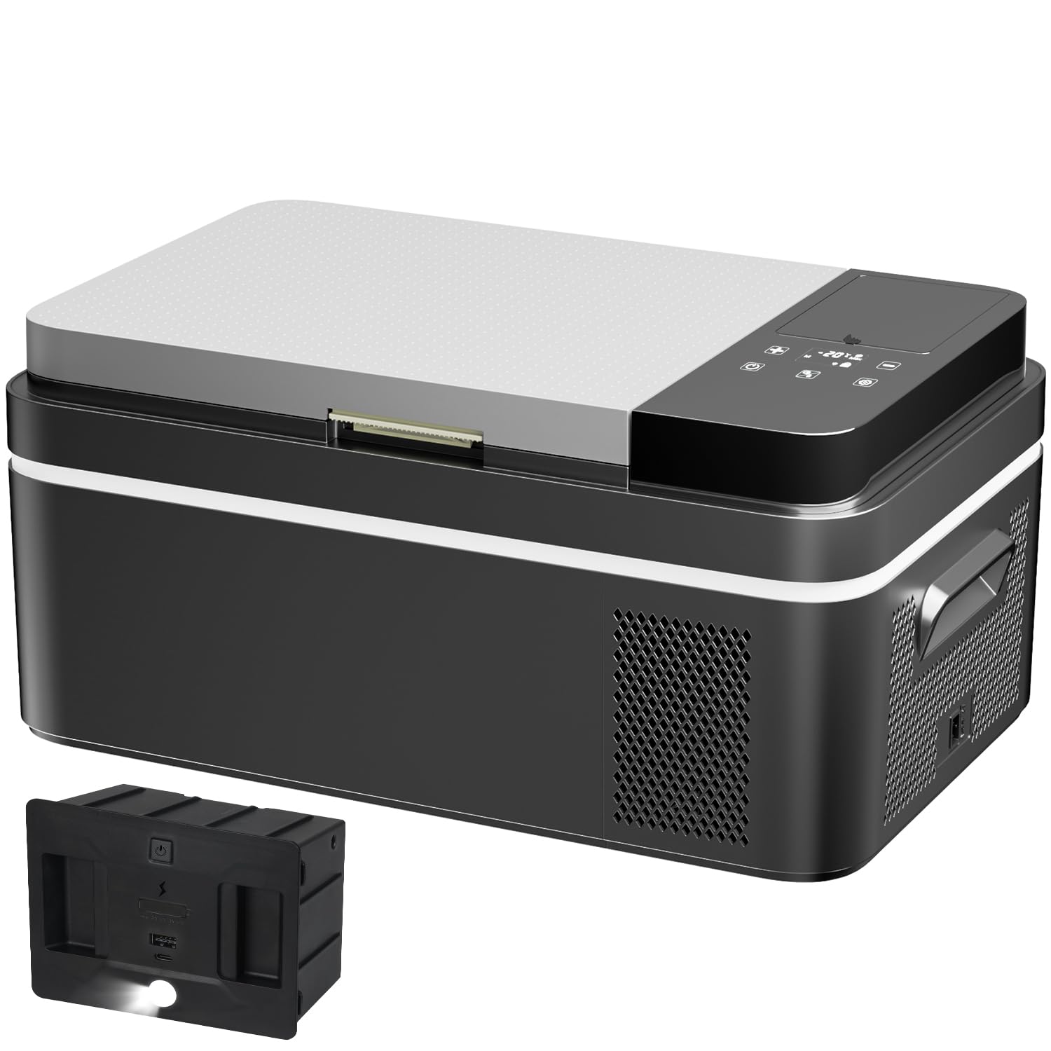 Amazon.co.jp: Sumeriy 車載冷蔵庫 22L バッテリー付き -20℃～20℃ 急速