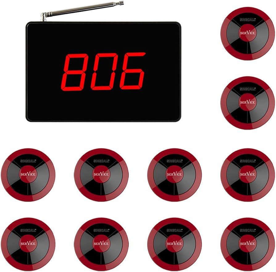 SING CALL 呼び出しチャイム ワイヤレス 飲食 介護 保育 子機10個