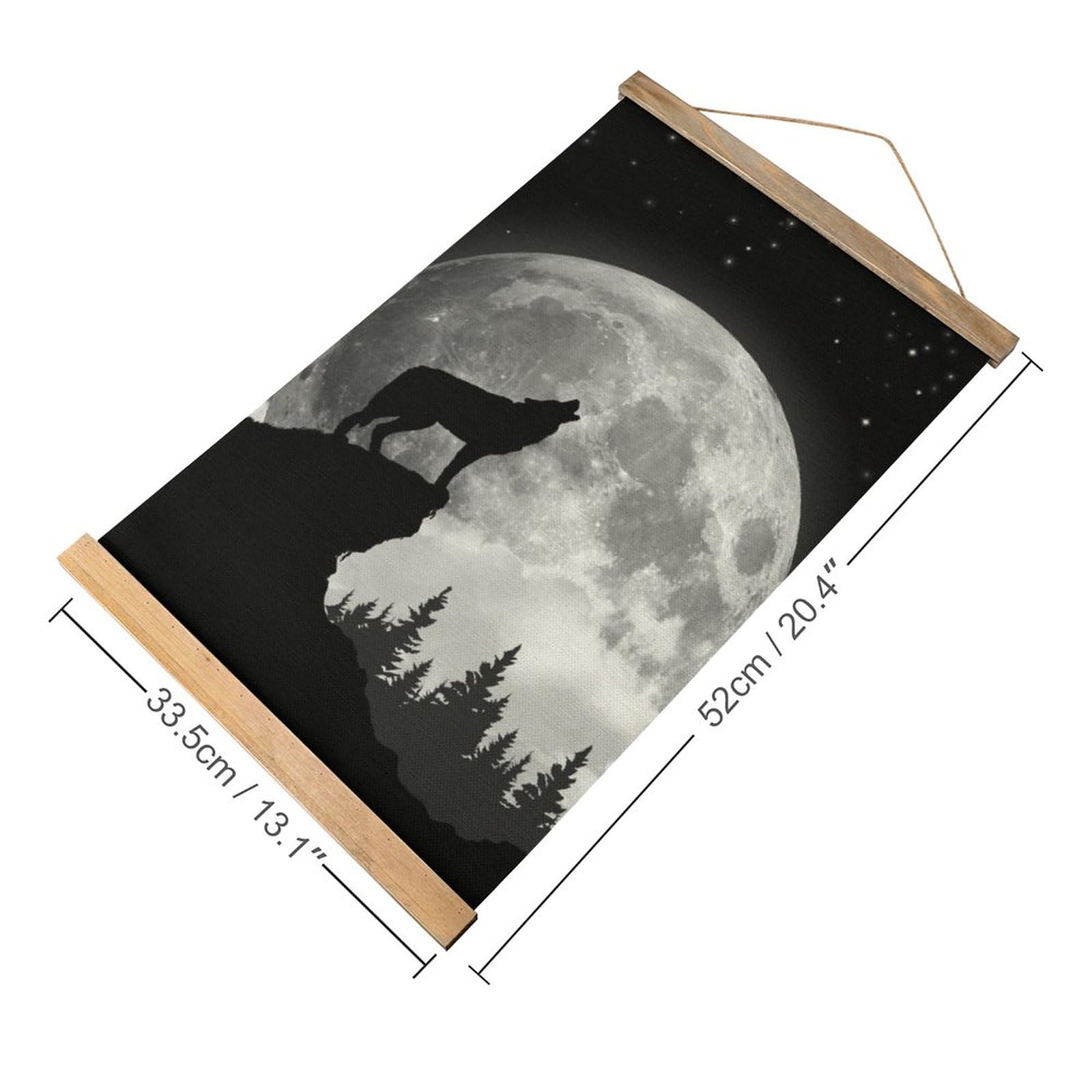 Amazon.co.jp: 満月に吠えるオオカミのポスター キャンバス 壁アート