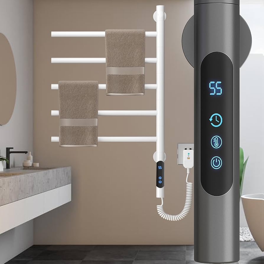 Amazon.co.jp: 180°回転タオルウォーマー 壁掛けタッチ液晶、4つの